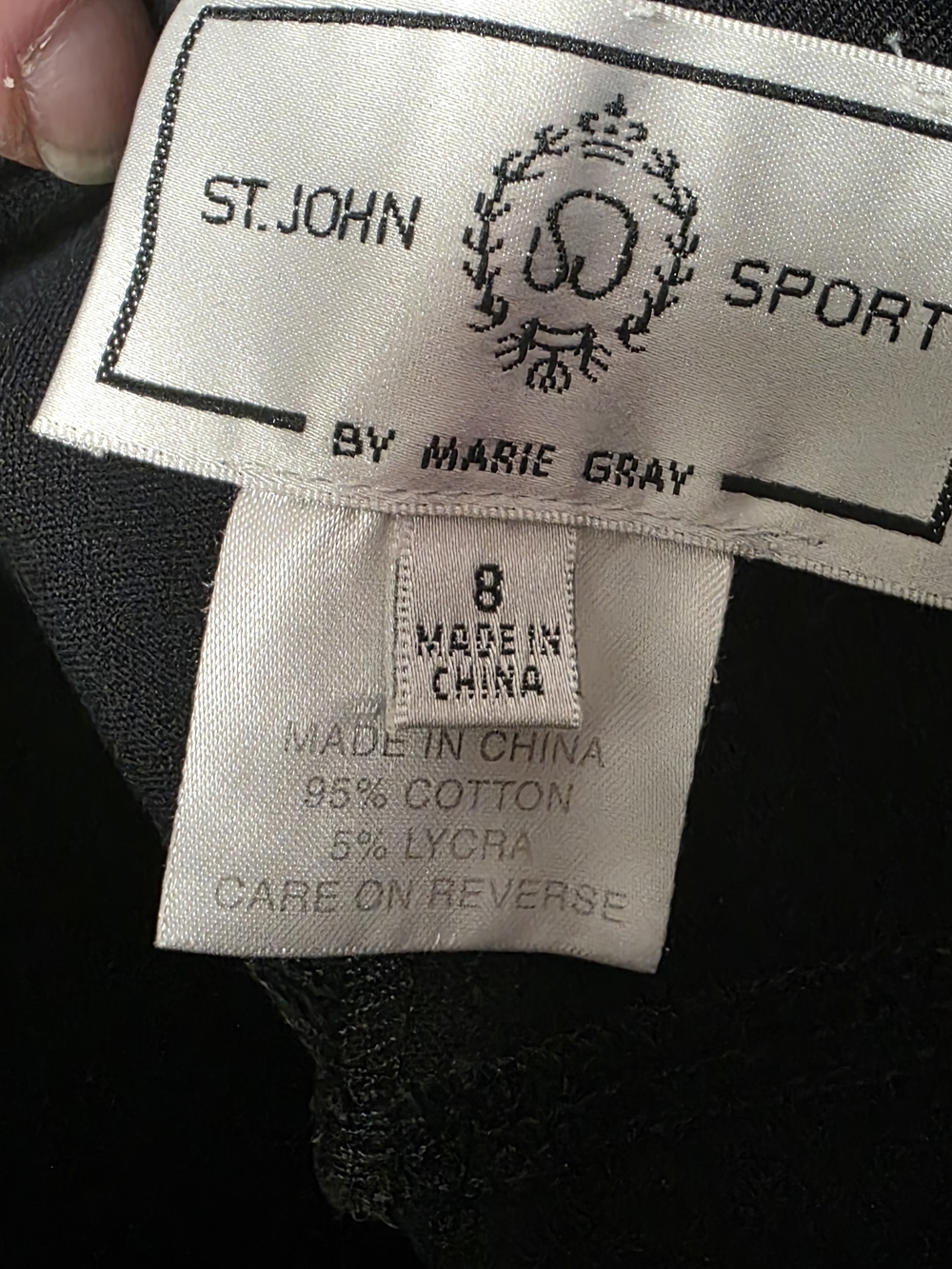 St. John Sport - Marie Gray Black Stretch Classic Black Straight-Leg Pants, sz 8 - Picture 2 of 8
